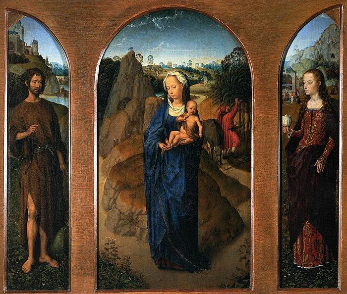 Hans Memling Triptych of the Rest on the Flight into Egypt. Sweden oil painting art